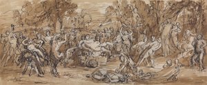 Figura Estudo de uma Celebração de Bacchanalia numa Paisagem arborizada de Robert Smirke
