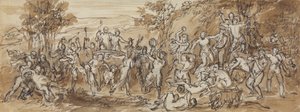 Figura Estudo de uma Celebração de Bacchanalia numa Paisagem arborizada de Robert Smirke