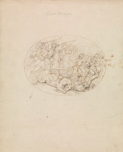 Primeiro desenho de uma cena de batalha de Robert Smirke