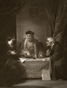 Henry VII com Empson und Dudley, gravado por Worthington, ilustração de "The History of England", de David Hume. por R. Bowyer, Londres, 1812 de Robert Smirke