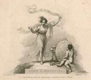 Convite para uma bola em Ranelagh Gardens, Millbank, Londres, 1 de junho de 1803 de Robert Smirke