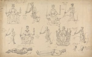 Estudos de Números e Selos da História Genética de Sandfords de Robert Smirke