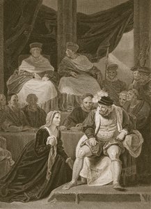 Julgamento do Casamento de Henrique VIII, gravado por T. Holloway, ilustração de "The History of England", de David Hume. por R. Bowyer, Londres, 1812 de Robert Smirke