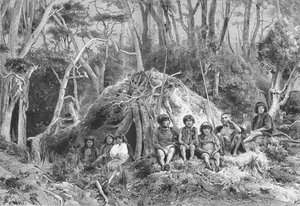 Fuegianos e suas Wigwams, c1885, 1890