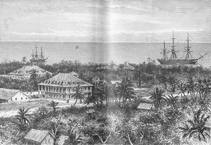 O Palácio do Queens em Papeete, Tahiti, c1885, 1890