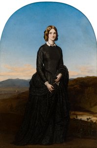 Retrato do Exmo. Selina Weld Forester, Viscondessa Newport e depois Condessa de Bradford (1819-1894), c.1840-70 (óleo sobre marfim) de Robert Thorburn