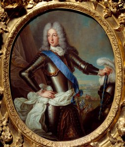 Retrato de Luís II de Bourbon, Príncipe de Conde (Bourbon-Conde) (Grand Conde) (1621-1686) anteriormente conhecido como o Marechal de Berwick Pintura de Robert Levrac Tournieres (1667-1752) Sol do século XVII. 0,38x0,31 m Rennes, Musee des Beaux Arts