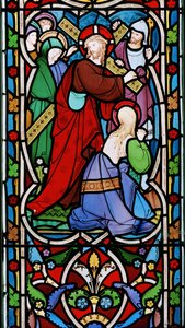 Cristo carregando a cruz e Maria Madalena, c.1865 (vitral)