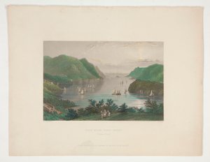 Vista de West Point (Rio Hudson), ilustração para Nathaniel Parker Willis de Robert Wallis