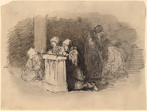 Rezando figuras em uma igreja, Florença de Robert Walter Weir