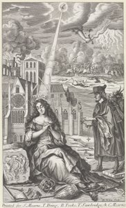 Britannia chora pelo estado do país, 1682