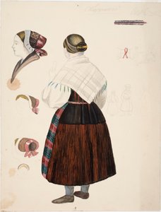 Ensaio de um vestido de camponesa da Lapónia de Robert Wilhelm Ekman