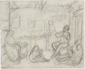Pessoas dentro de casa de Robert Wilhelm Ekman