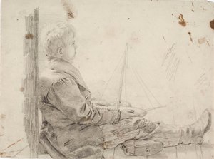 Rapaz sentado com um barco à vela ao colo de Robert Wilhelm Ekman