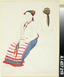 Camponesa sentada de Santo André e vista posterior da mesma mulher de Robert Wilhelm Ekman