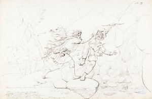 Morte de um animal de estimação ; Desenho original para a série "Kalewala, Fink National-dikt, framställd i teckningar af R.W.Ekman"