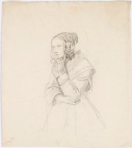 Mulher apoiando o queixo na mão esquerda de Robert Wilhelm Ekman