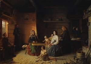 Jogando o Kantele em uma casa de campo, 1868.