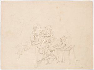 Rapariga com dois filhos de Robert Wilhelm Ekman