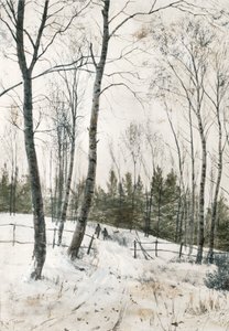 Duas figuras num bosque de inverno de Robert Winchester Fraser