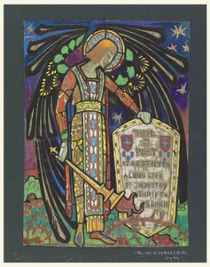 Design de vitral para vitral para Thomas J. Post de Robert Winthrop Chanler