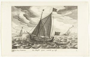 Boeiers Een Boeijer groot sobre 44 Last / Boïer de 44 Tonneaux (título no objeto) Hollandse scheepstypen, 1627 (título da série) Vários navios Don ton se sert dans les Unies Províncias / Ícones de vários navios holandeses cujo uso é principalmente nas água