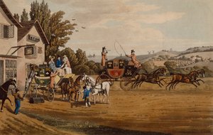 A London Mail and Stage Coach (gravura colorida)