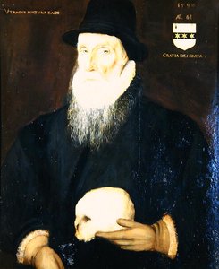 Sir Edward Grimston (1529-1610) como um homem velho (óleo sobre tela)