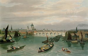 Uma vista da ponte e do St. Paul de Blackfriars, bar. 1820 por Colnaghi und Co.