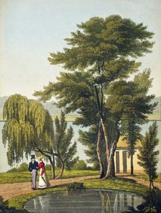 Clifton, de &39;O Naturama, ou, transposição infinita da natureza de vistas sobre o Tamisa&39;, c.1825 (aquatinta colorida à mão)