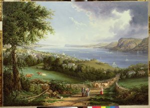 Vista do rio Hudson perto de Sing Sing, Nova York, c.1850