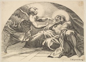 Anjo aparecendo a Pedro na prisão, 1680-1743. de Robert van Audenaerde