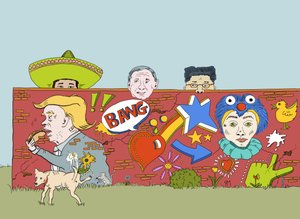 O muro que Donald construiu, 2019 (digital) de Roberta Murray