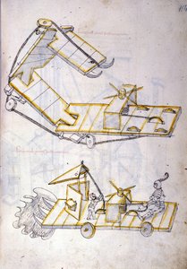 Arte da guerra: estudo sobre máquinas militares, ilustração de 