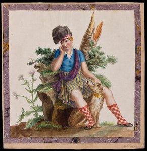 Um Highlander, c.1820 (wc no papel) de Robiano