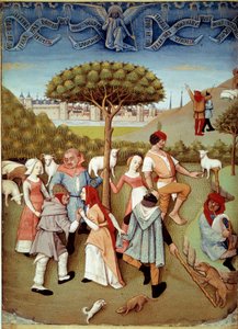 Champetre dance O anúncio aos pastores. Miniatura tirada do "Livro de Horas de Charles d