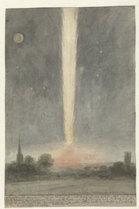 Estrela da cauda sobre Beverwijk, 1680 de Rochus van Veen (attributed to)