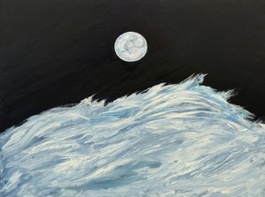 Ondas do oceano ao luar