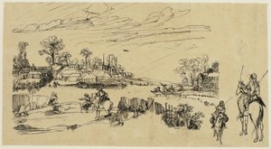Cavaleiros e pescadores de Rodolphe Bresdin