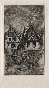 Mercado com guarda-sóis, 1866. de Rodolphe Bresdin