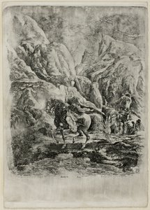 Cavaleiro oriental nas montanhas de Rodolphe Bresdin