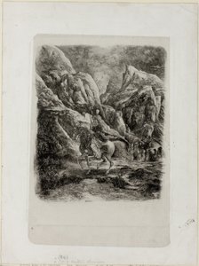 Cavaleiro nas montanhas de Rodolphe Bresdin