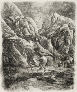 Cavaleiro nas montanhas de Rodolphe Bresdin