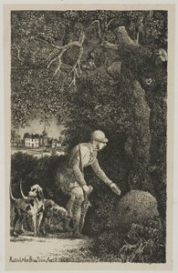O Diplomata e o Formigueiro, Ilustração para Fábulas e Contos de Hippolyte de Thierry-Faletans de Rodolphe Bresdin