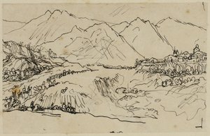 Aldeia nas montanhas de Rodolphe Bresdin