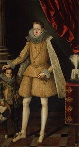 O Príncipe Filipe e o Anão, Miguel Soplillo, c.1620 (óleo sobre tela) de Rodrigo de Villandrando
