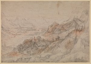 Paisagem montanhosa - Inn Valley no Tirol, 1607 de Roelandt Jacobsz. Savery
