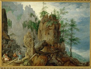 Paisagem de montanha com (cobre)