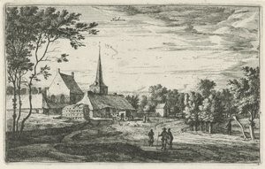 Vista de Heesbeen Hesbone (título no objeto) Cenas de aldeia no norte da Holanda (título da série)