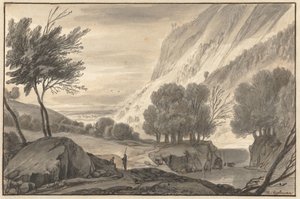 Paisagem Montanhosa com Dois Viajantes de Roelant Roghman